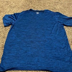 Bright blue and black athletic tee